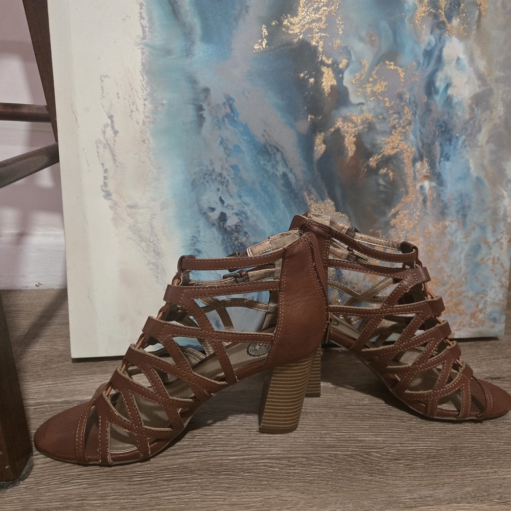 Authentic American Heritage Chestnut Strappy Heels